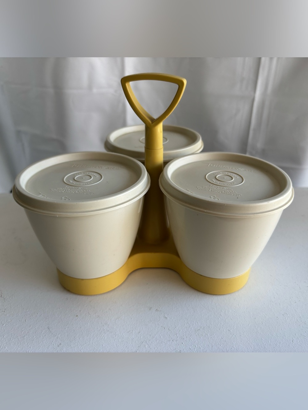 Vintage Tupperware condiment trio